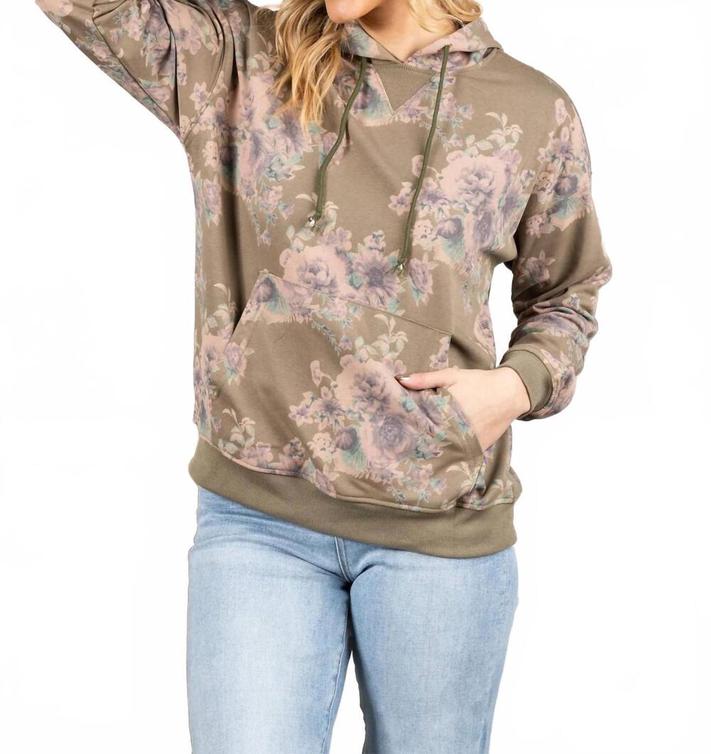 NEW STACCATO warm nights floral sweatshirt in green